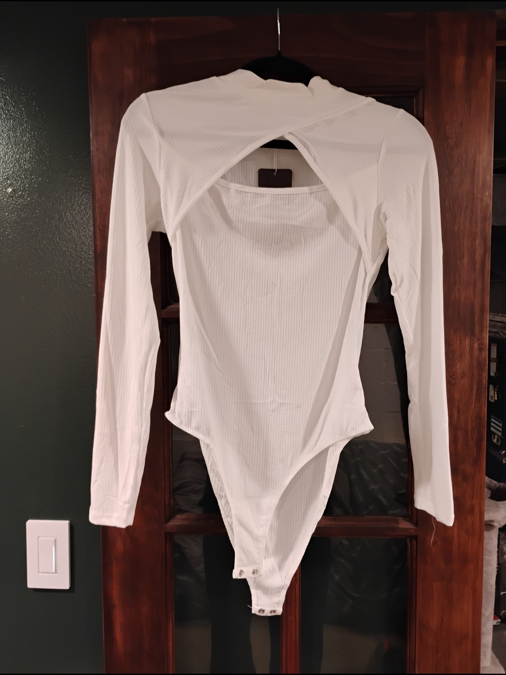 Capella White Ribbed Long Sleeve Bodysuit